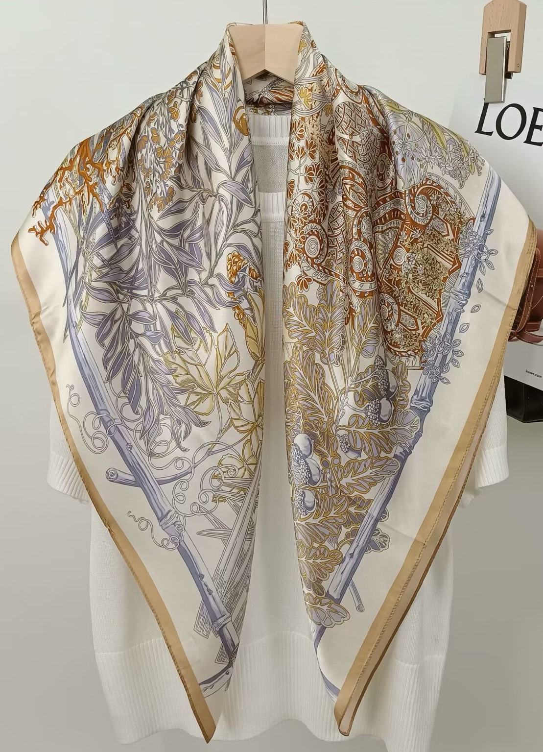 Silk Scarf Square - Pañuelo cuadrado estampado de seda de