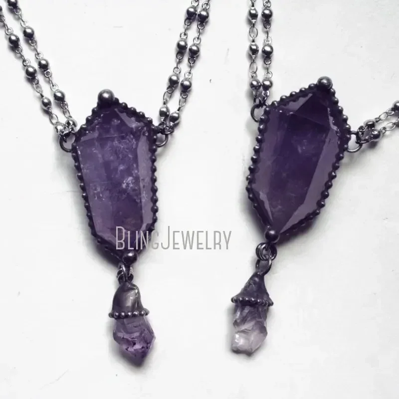 Women'S Emo Accessories - 10 Collares de Cristal de Amatista,