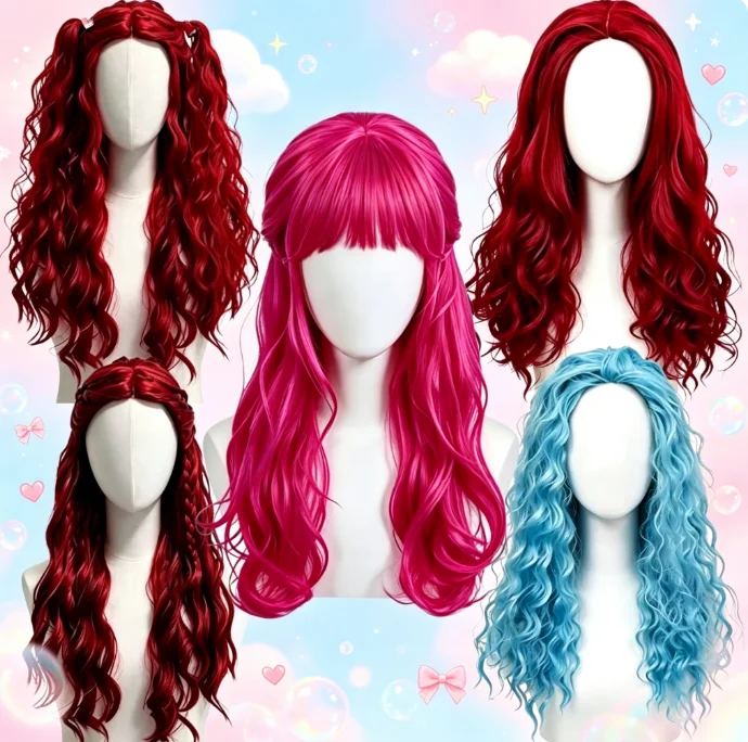 Peluca Sintética Larga y Rizad - Women'S Red Accessories reseña y precio