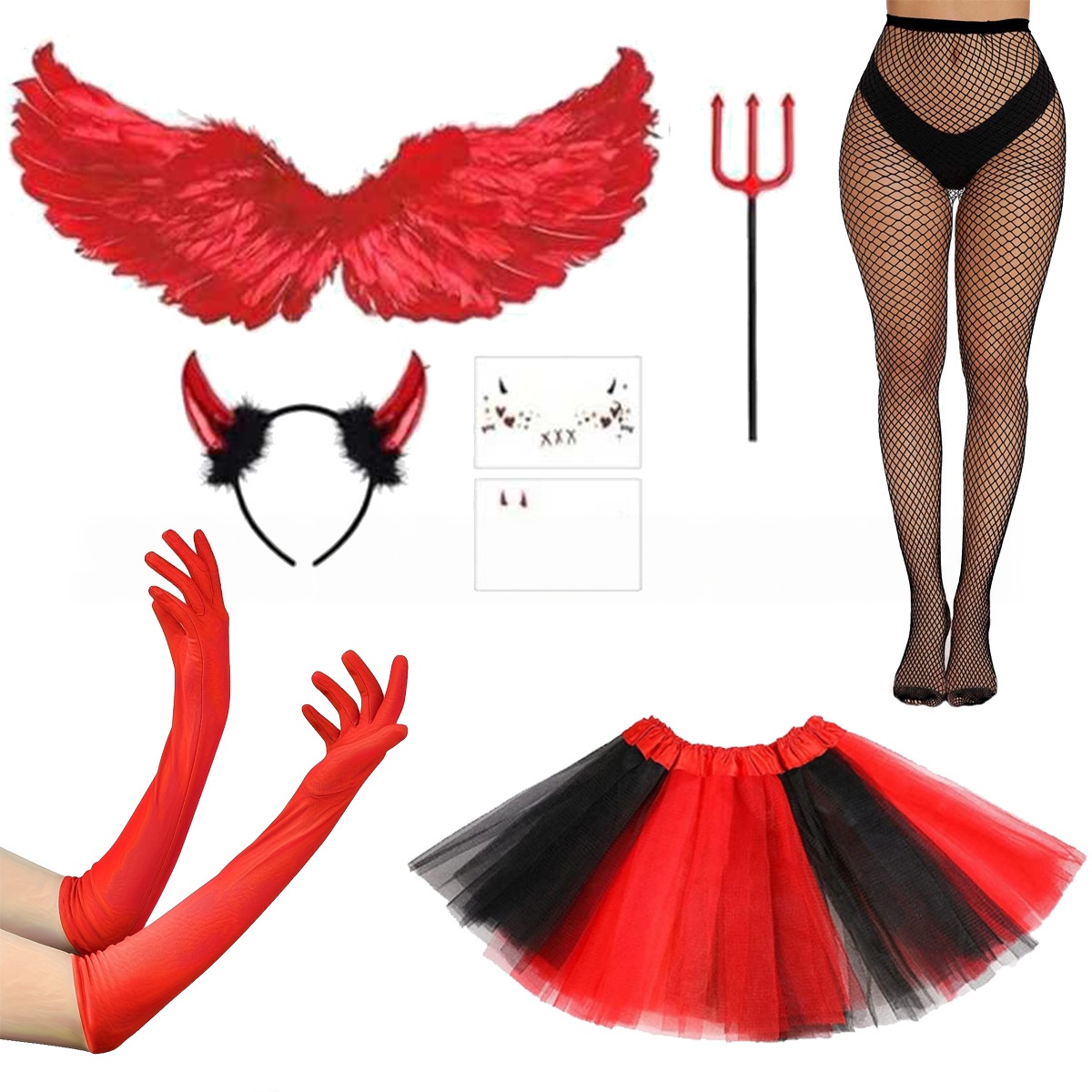 Disfraz de Halloween: conjunto - Women'S Red Accessories reseña y precio